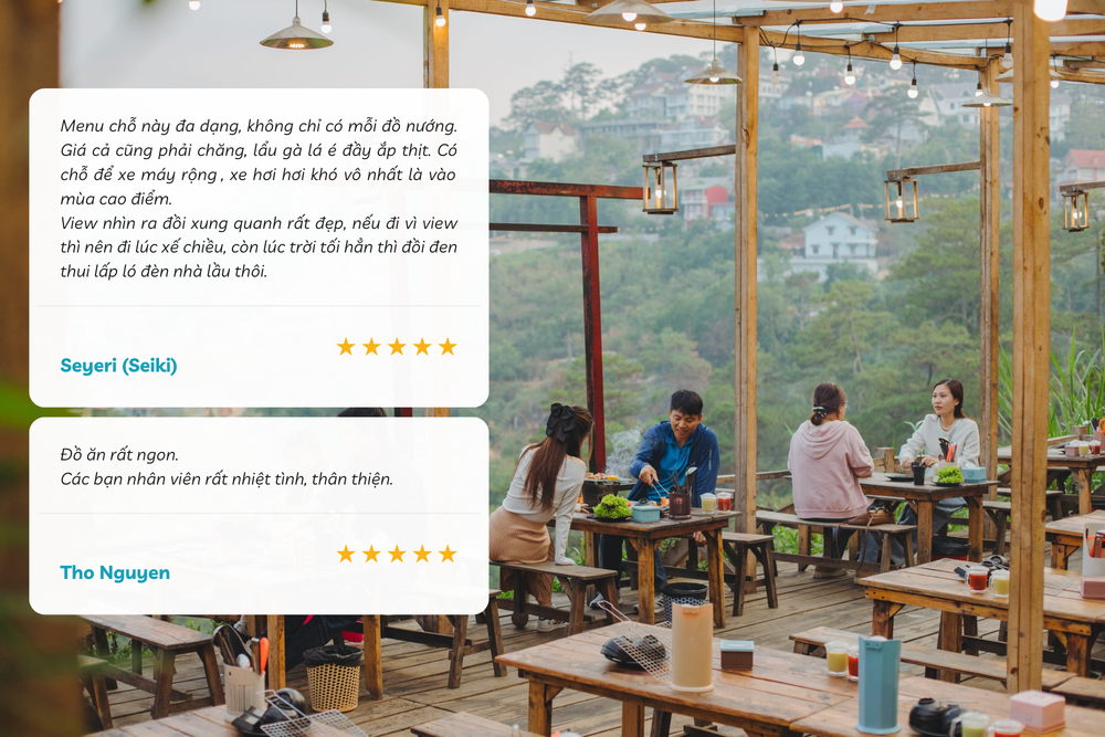 Menu đa dạng, giá cả phải chăng, cân nhắc đến quán vào buổi chiều để ngắm cảnh hoàng hôn lãng mạn